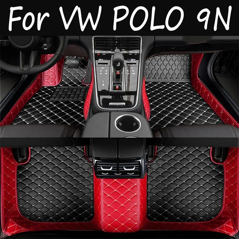 

Custom Auto Luxury Leather Car Floor Mat For VW POLO 9N 2002 2003 2004 2005 2006 Car Mat Full Set Women Waterproof Accessories