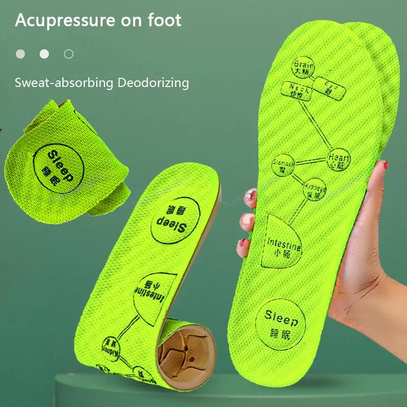 

Sports Insoles For Shoes Breathable Deodorant Running Insoles for Medical Man Women Comfortable Acupressure on Foot Shoe Sole