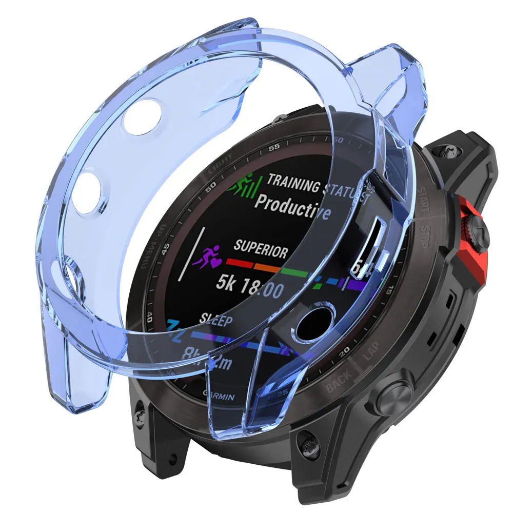 حافظة واقية من البولي يوريثان لـ Garmin Fenix 7 7S 7X Pro 6 6S 6X Pro 5X 5 5S حامي شفاف Smartwatch غطاء ممتص للصدمات من السيليكون