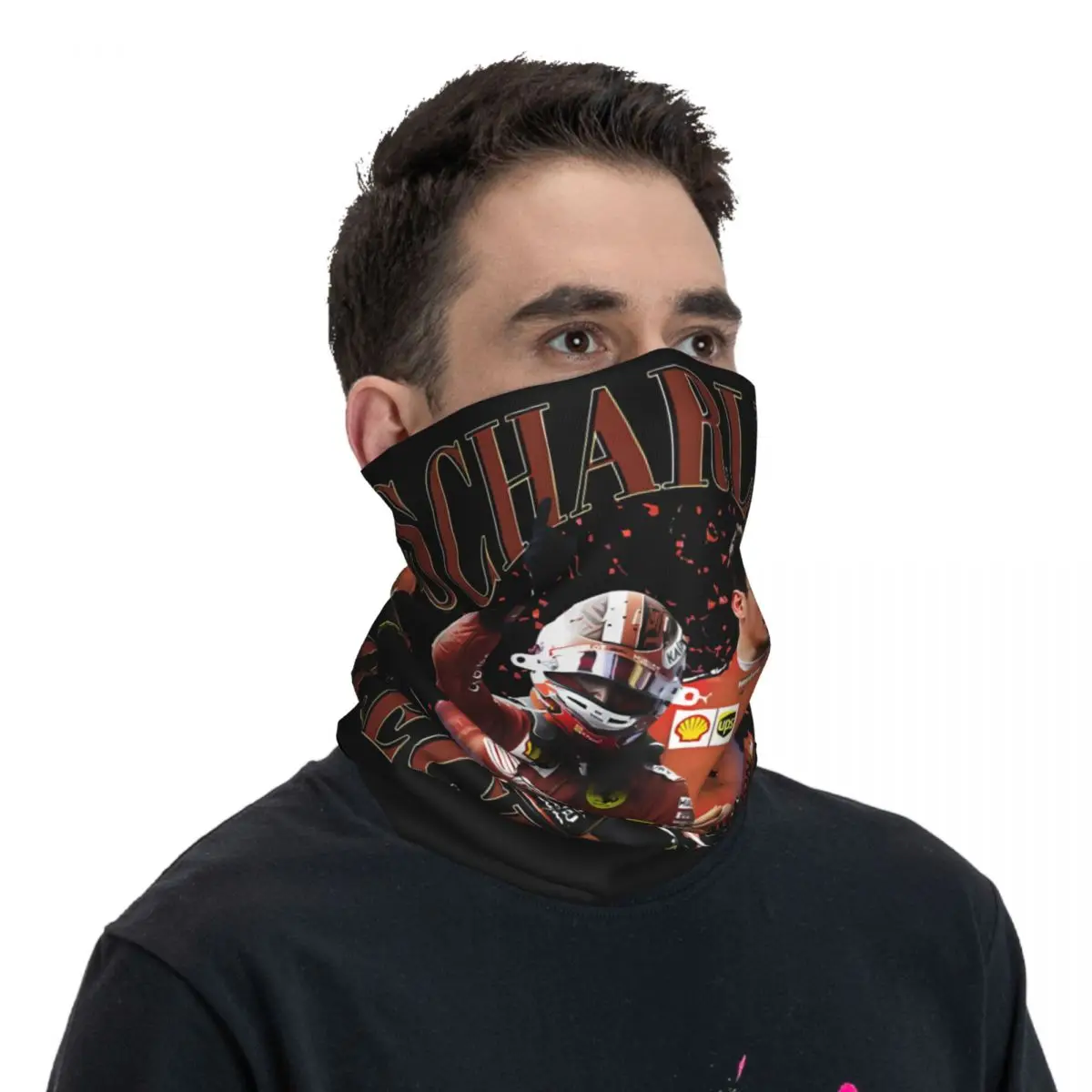 Badass Charles Leclerc Bandana para el cuello, polaina para la cara de Motocross, pasamontañas para ciclismo, Unisex, adulto, a prueba de viento