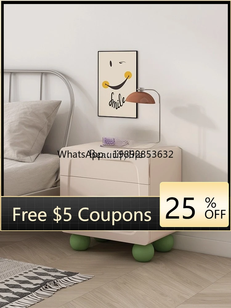 

FF French bedside premium light luxury bedroom bedside cabinet storage cabinet yellow L