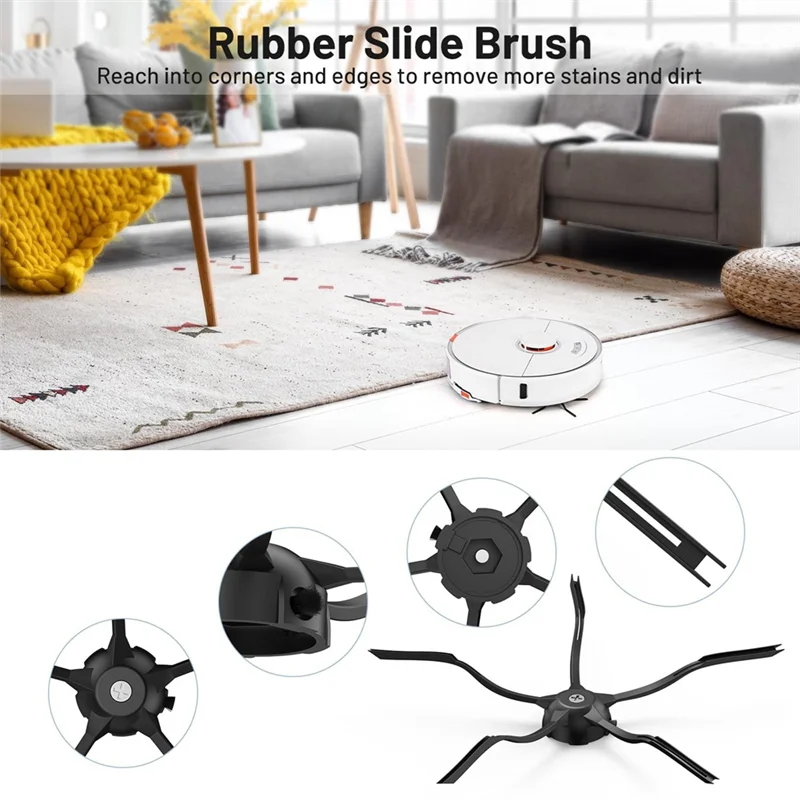 WHYY-Набор аксессуаров для Roborock S7/S7+/S7 Maxv/S7 Maxv Plus/S7 Maxv Ultra.Основные щетки, боковые щетки, фильтры HEPA, салфетки для швабры