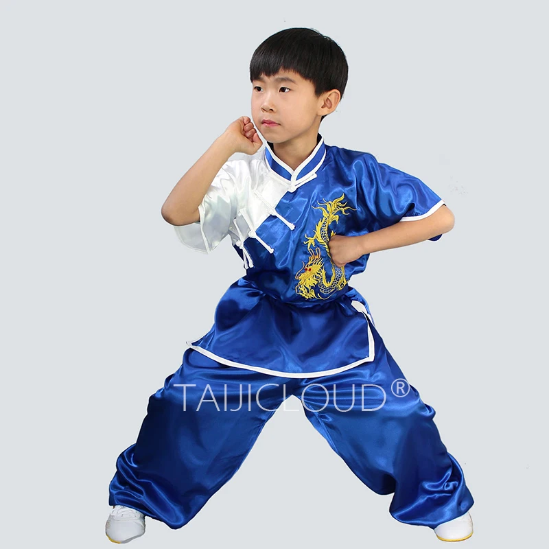 Martial Arts Clothing for Tai Chi, Training Uniforms with a Chinese Style, Silk Children's Performance and Competition Wear