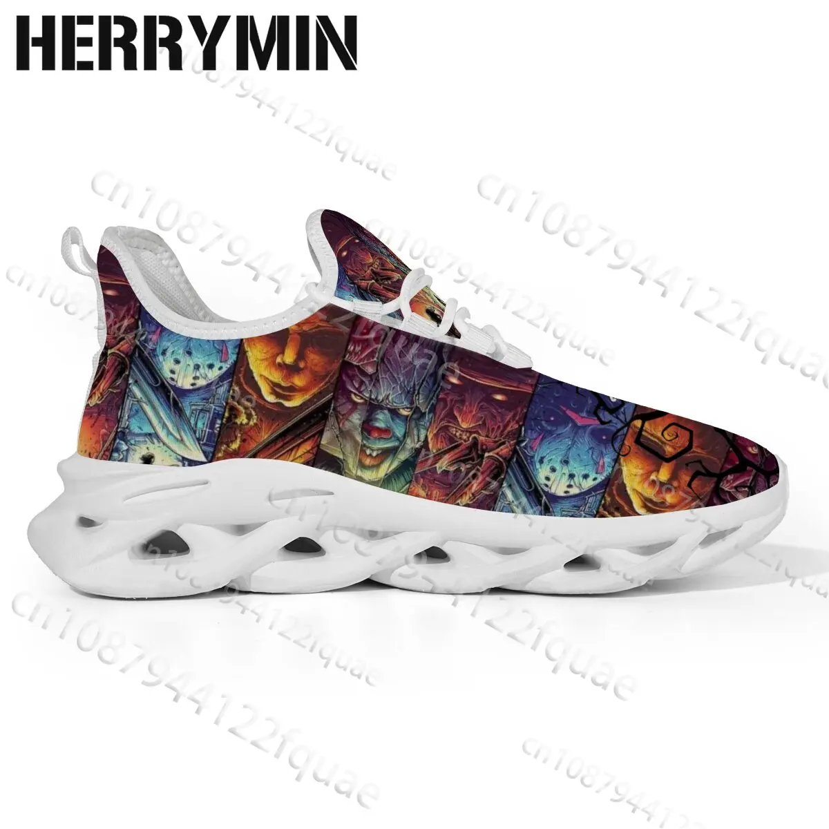 Selection Halloween Horror Art Print Casual Sneakers Unisex Lace Up Running Shoes Outdoor Sports Footwear Unique