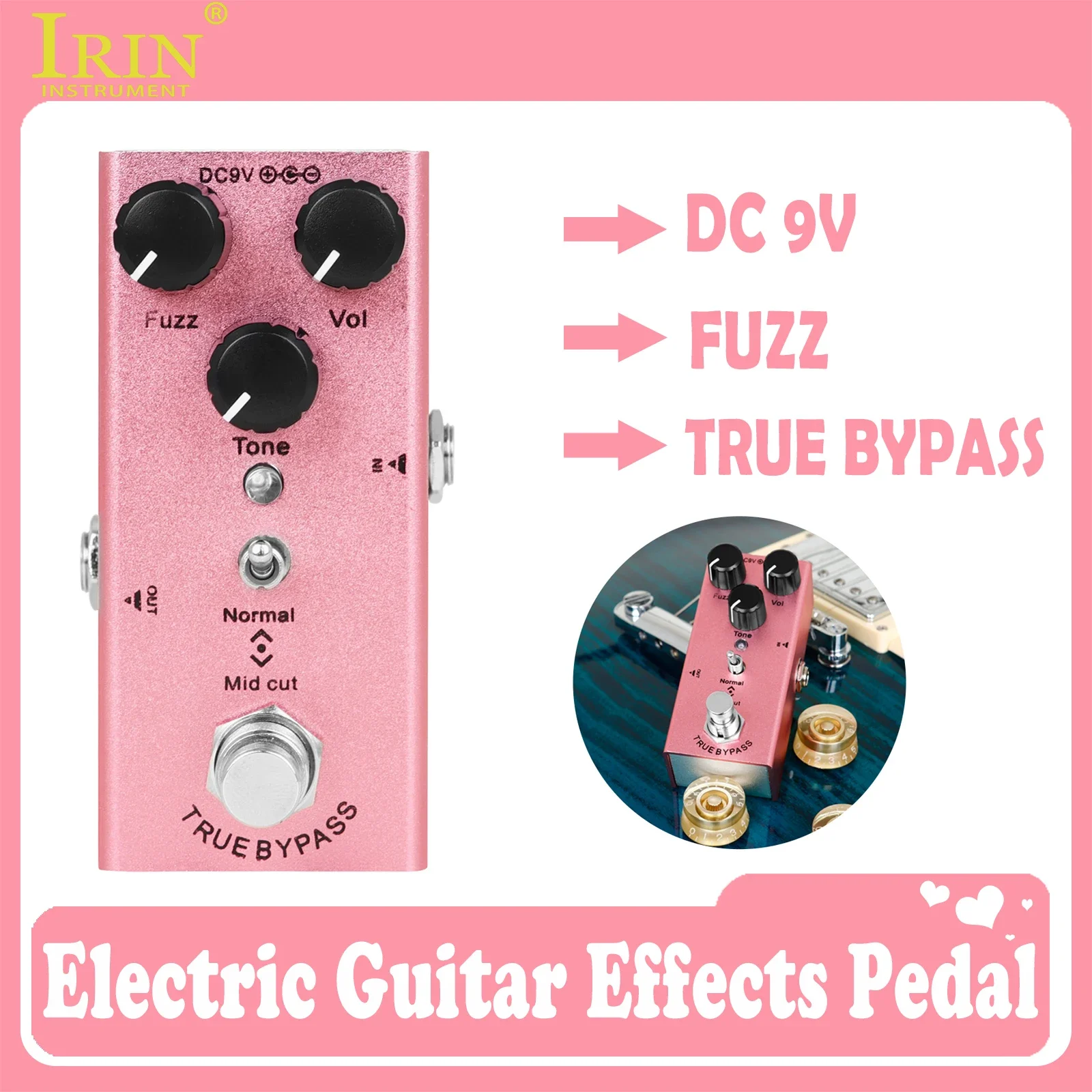 

IRIN педаль эффектов для гитары EF-12 Fuzz Effect гитарная педаль мини одиночный эффект True Bypass аксессуары для электрогитарных инструментов