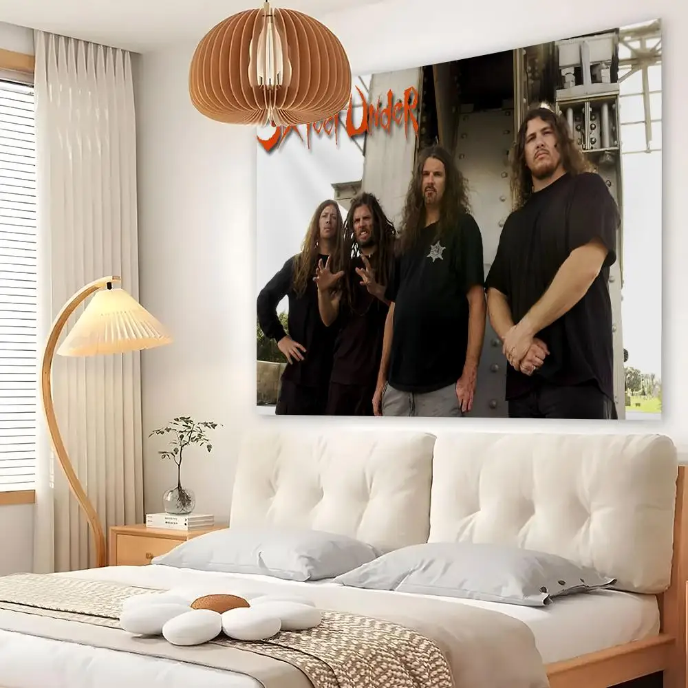 Six Feet Under Tapestry Custom Living Bedroom Party Dormitory Interior Wall Bohemian Decoration Attached Clip