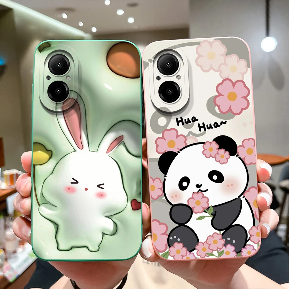 Case For OPPO Realme C67 4G C65 4G 5G Cute Cat Flower Liquid Shockproof Anti-fall Antifouling Shell For realme c67 c65 Funda