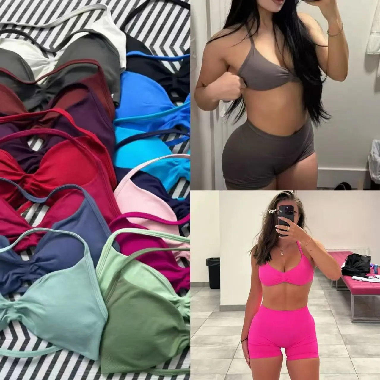 

Peach Buttock Yoga Suit Women Gym Seamless Suspender Gathering Bra High Waist Hip Lifting Belly Tightening Shorts Fitness Set