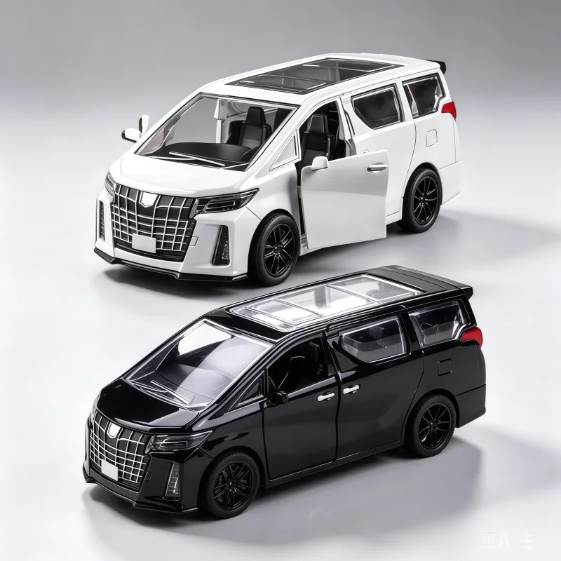 Modèle de voiture MPV en alliage 1:32, jouet de simulation de fourgonnette, véhicule à rétrofriction avec portes ouvrables, jouet de collection en métal pour garçons, cadeau.