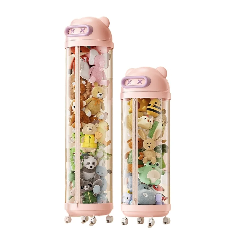 

Plush doll storage basket transparent storage tube artifact