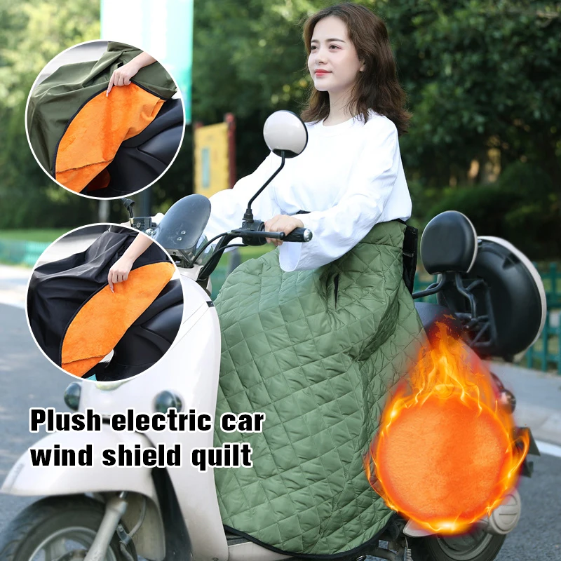 Women Motorcycle Windproof Quilted Skirts Winter Mid-Long Padded Skirt Cover Electric Cycle Cycling Skirts Warm Leg Warm Cover