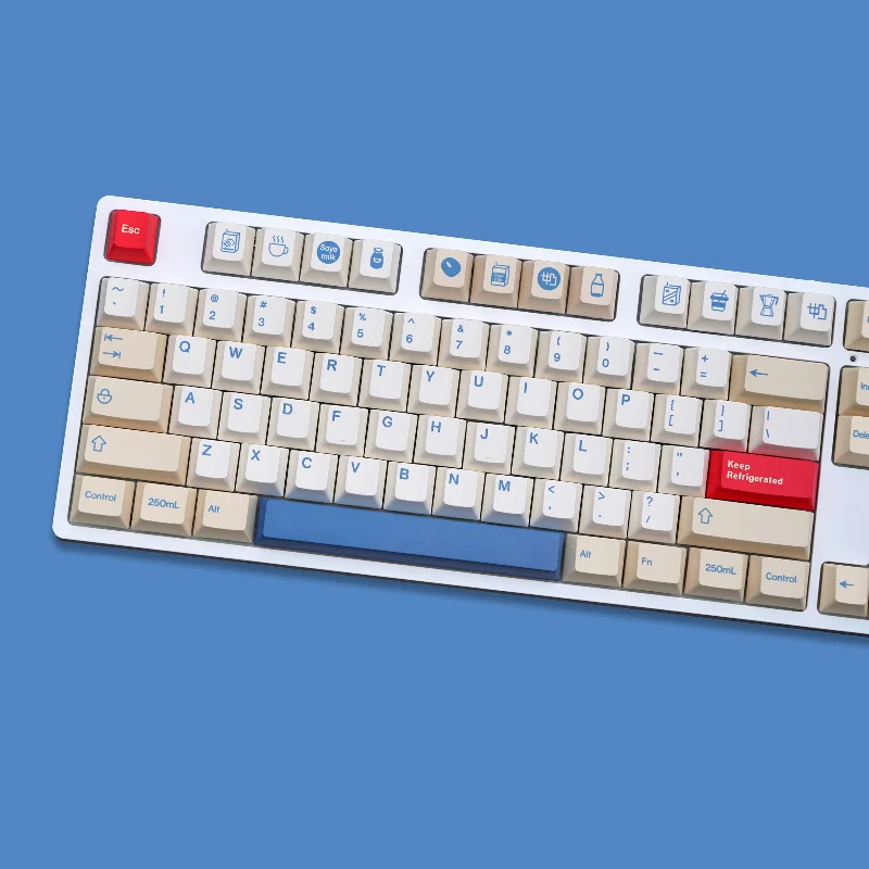 GMK Soyamilk Theme Keycaps Set PBT Sublimation Custom Keyboard Caps Cherry Profile Keycaps for Mechanical Keyboard Accessories