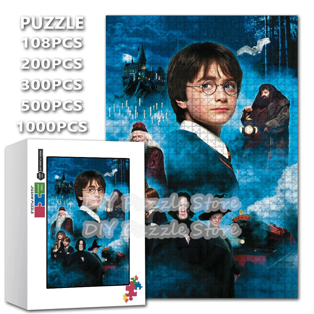 

Diy Print Puzzle Harrys Potters Classic Characters Hogwarts Magic School 108/200/300/500/1000/1500 Pieces Jigsaw Puzzles Toys