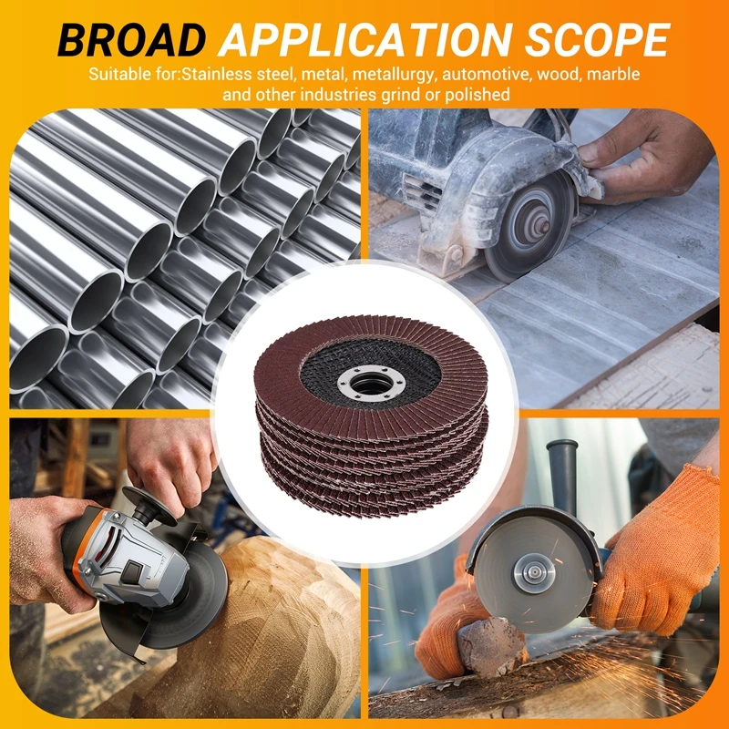 8Pcs Aluminium Oxide Discs 125Mm Sanding Discs 40/60/80/120 Grit Grinding Wheels Blades For Angle Grinder Finishing