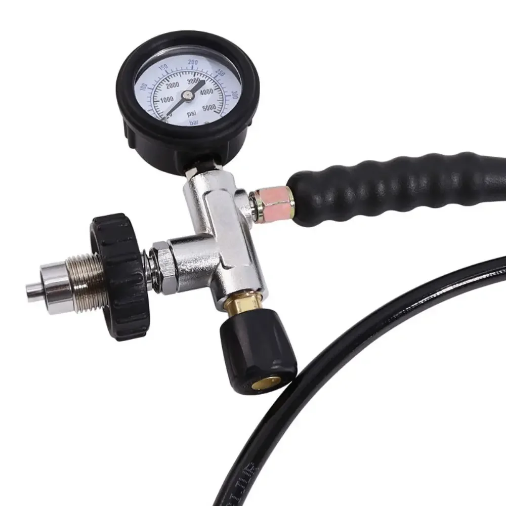 4500psi Scuba Diving Compressor Filling Valve Filling Service High Pressure Filling Station Compressor with Hose Pressure Gauge