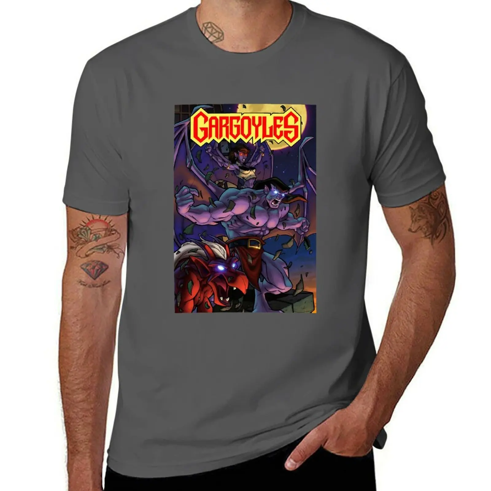 

Love Characters Retro Gargoyles Art Cartoon T-Shirt Festival Party Tee Top