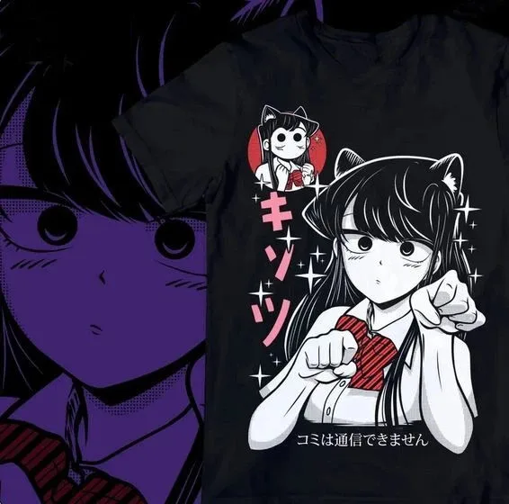Komi Shoko Graphic T‑Shirt Komi Can't Communicate Vintage Anime Otaku Harajuku Streetwear Unisex Oversized Short Sleeve Tee Tops