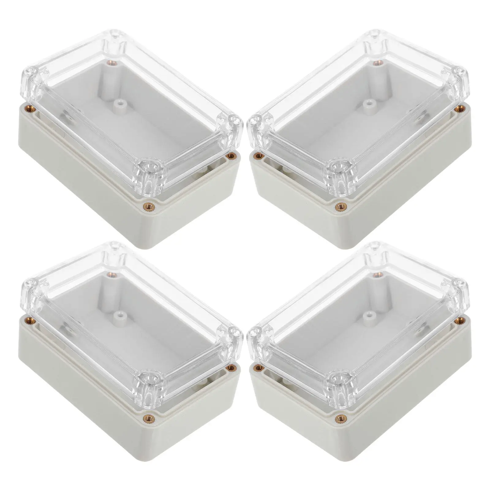 4Pcs Transparent ABS Waterproof Electrical Enclosure Box Outdoor Junction Project Protection