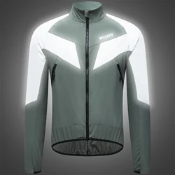 WOSAWE Full Reflective Silver Jacket Cycling Windbeaker High Visibility Outdoor Sports Jacket for Running