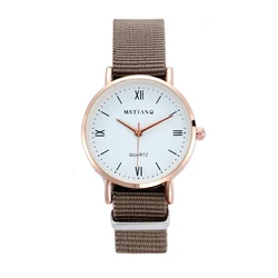 Luxury WristWatch Women Fashion Casual Nylon Strap Watches Simple Ladies' Small Dial Quartz Clock Dress Wristwatches Reloj Mujer