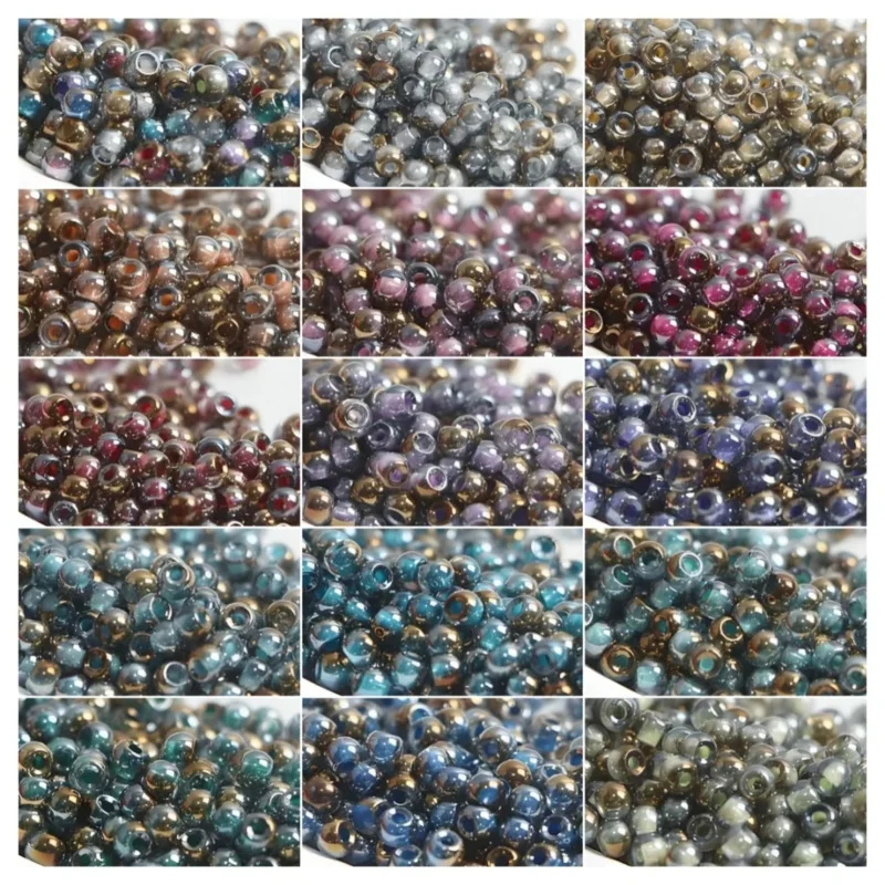 Hervorragende 2/3/4mm Farbverlauf-Glasreisperlen in sieben Farben, handgefertigte DIY-Perlen, verstreute Glasperlen.