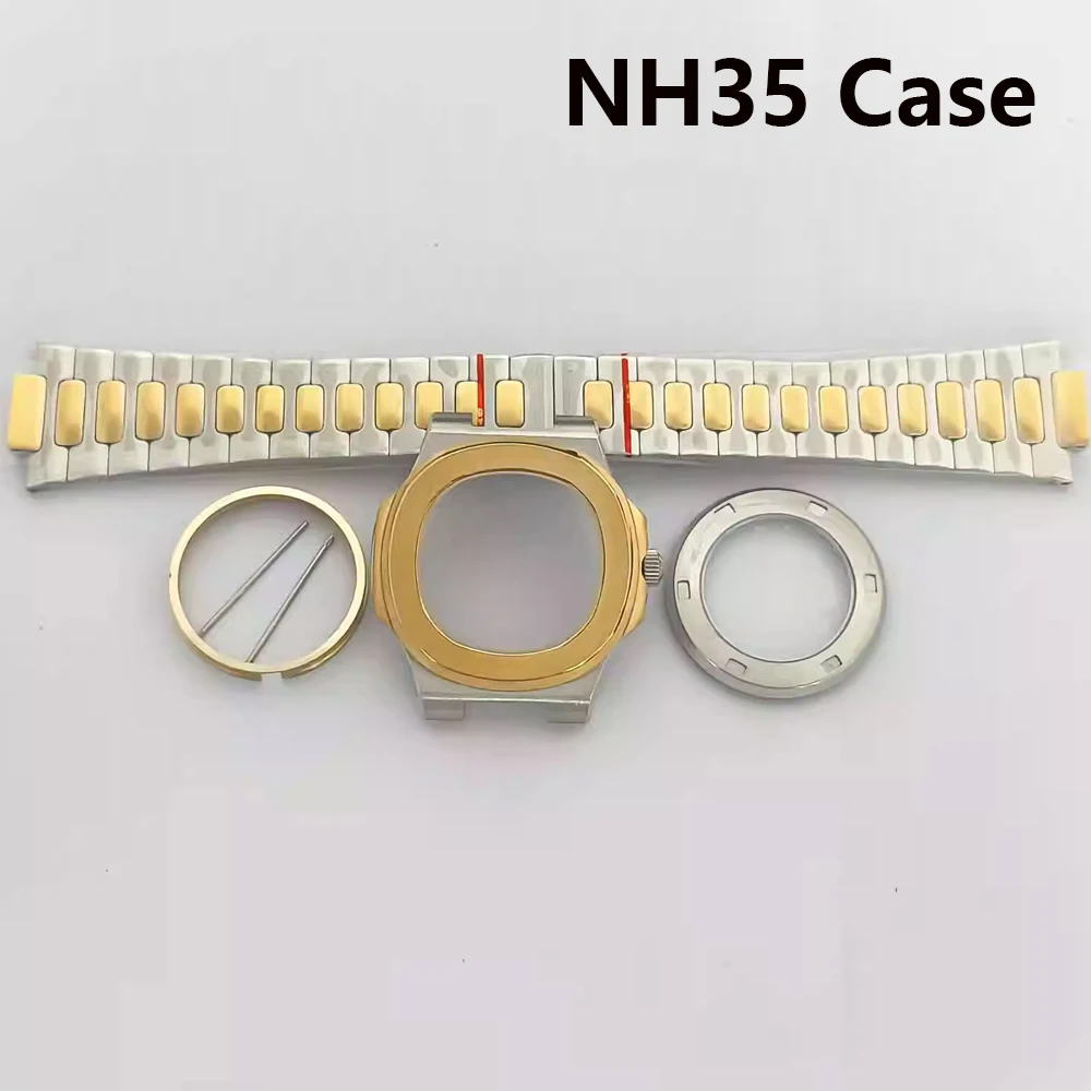 41mm Sapphire Glass Case For Men Watch Case + Watch Strap for NH36 NH35 4R36 7S Movement Stainless Steel Shell Bracelet NH35