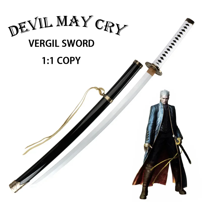 Online Game Demons May Cry Dark Killer Virgil's Yama Sword Cosplay Katana Toy Halloween Wooden Weapon