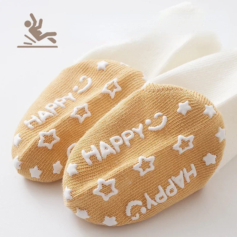 Korean Baby Patchwork Anti-slip Rubber Floor Socks Cotton Breathable Newborn Infant Toddler for Boys Girls Socks 0-5years Old