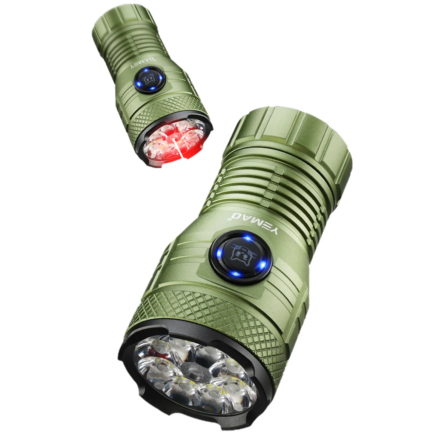 YEMAO F81X High Power Flashlight 8LED 2000 Lumens Rechargeable Flashlights Magnetic Work Light Alloy EDC Light LED Torches
