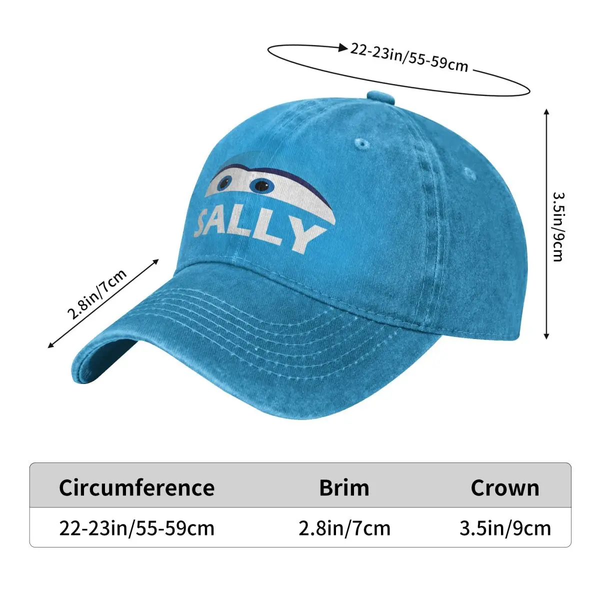 Sally Cars Denim Baseball Cap Hiking Fishing Hip Hop Dad Hats Summer Unisex Teens Streetwear Sunshade Snapback Cap