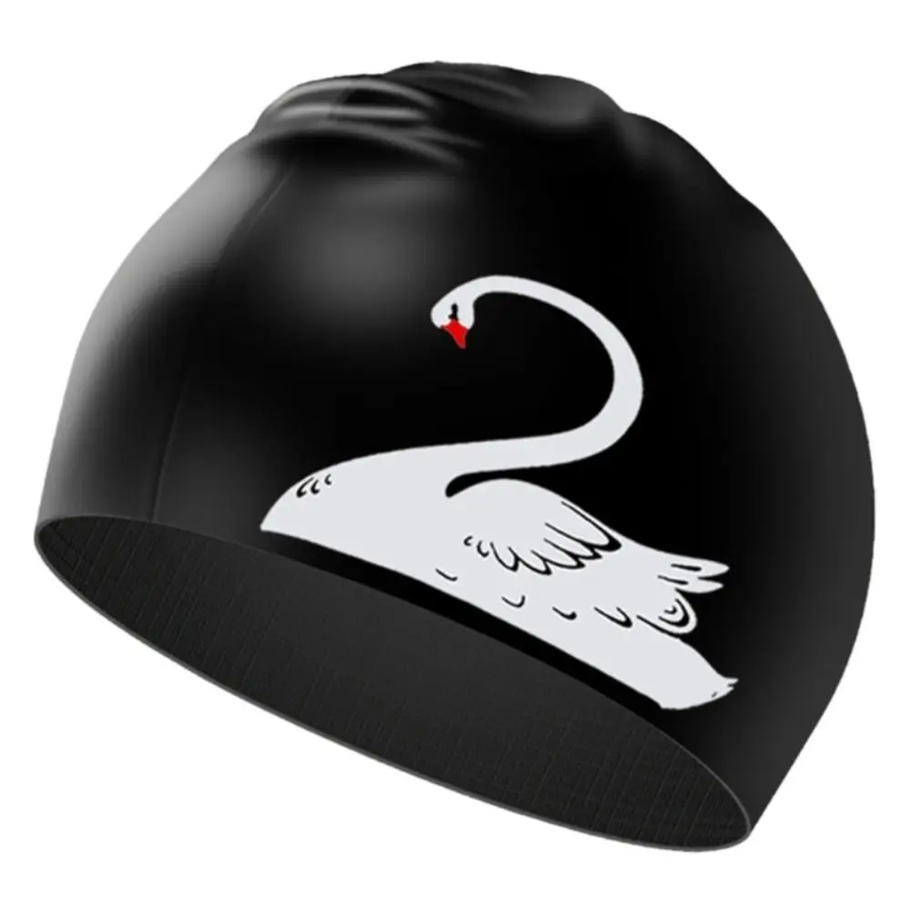 Personality Elastic Bathing Caps Long Hair Silicone Silicone Swimming Hat Swimming Caps Elastic Diving Hat Letter Swim Cap