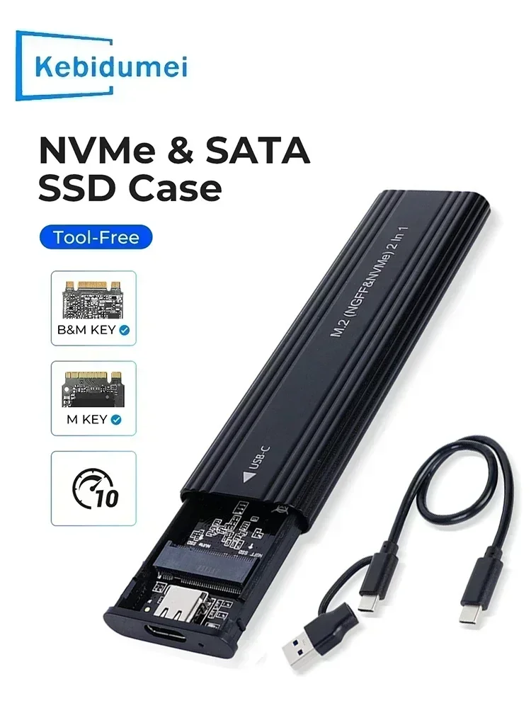 NVME M.2 Solid State Drive Obudowa zewnętrzna 2230/2242/2260/2280 M.2 do USB C 10 Gb/s SSD Aluminiowa obudowa typu A+C dla klucza M/M+B — zdjęcie produktu 7