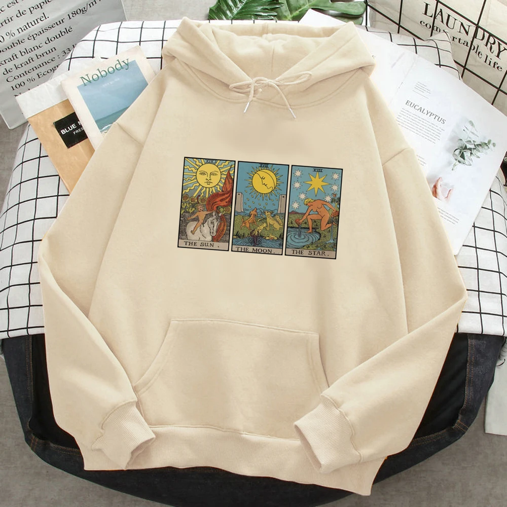 Witch Triple Moon Gothic Sun hoodies women anime 2023 sweat y2k graphic clothing pulls women japanese Pullover