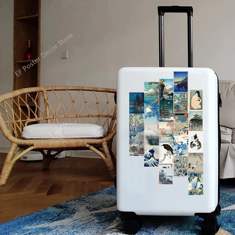 56pcs/set Japan Art Stickers Scenery Decoration Cards Laptop Computer Tablet Refrigerator Helmet Phone Case Frame Suitcase Decor