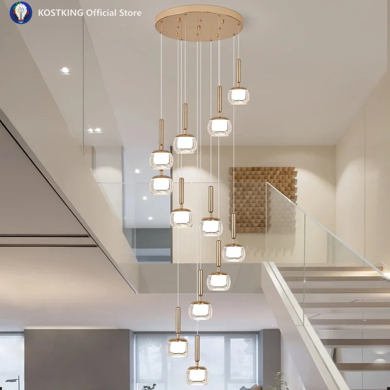 

Nordic home decoration, stair chandelier, living room bedroom and dining room Pendant lights, ceiling light, indoor lighting