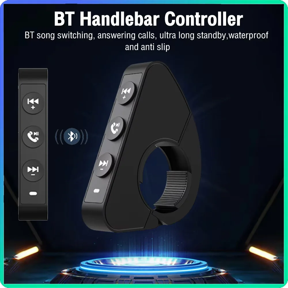 

Motorcycle Handlebar Control Bluetooth Wireless Hands-free Calls Remote Control Waterproof Helmet Bike Handlebar Media Control