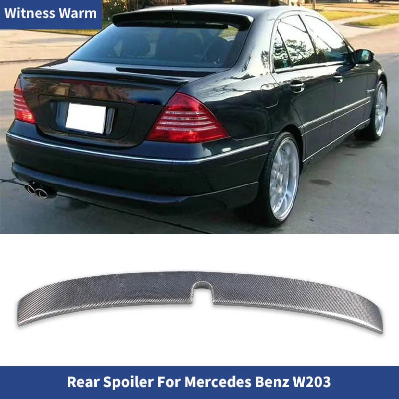 W203 Amg Style Rear Spoiler Carbon Fiber Roof Wing for Mercedes-benz C-class Car Body Kit 2001-2006