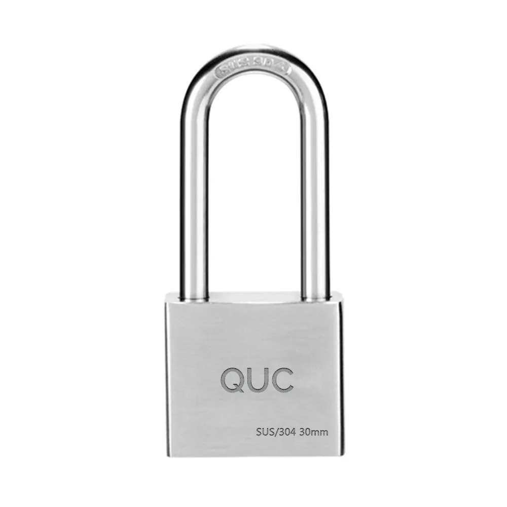 QUC Metal locks, 1pcs Chromium Plated Steel Medium Keyed Padlock Anti Rust Lock Waterproof Padlock