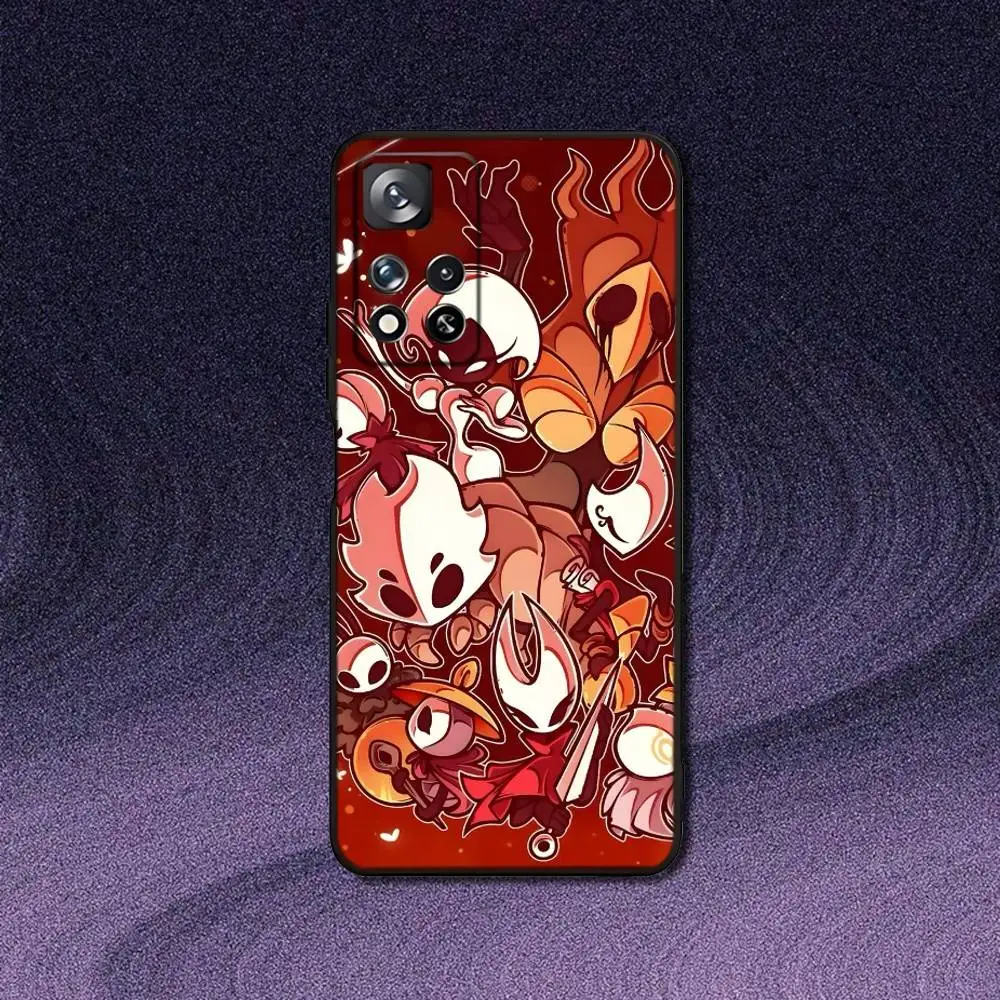 H-ホロウナイト Silksong 電話ケース Samsung S 25、24、23、22、30、21、10、9、Ultra、Plus、Lite、FE、4、5G ブラックソフトケース