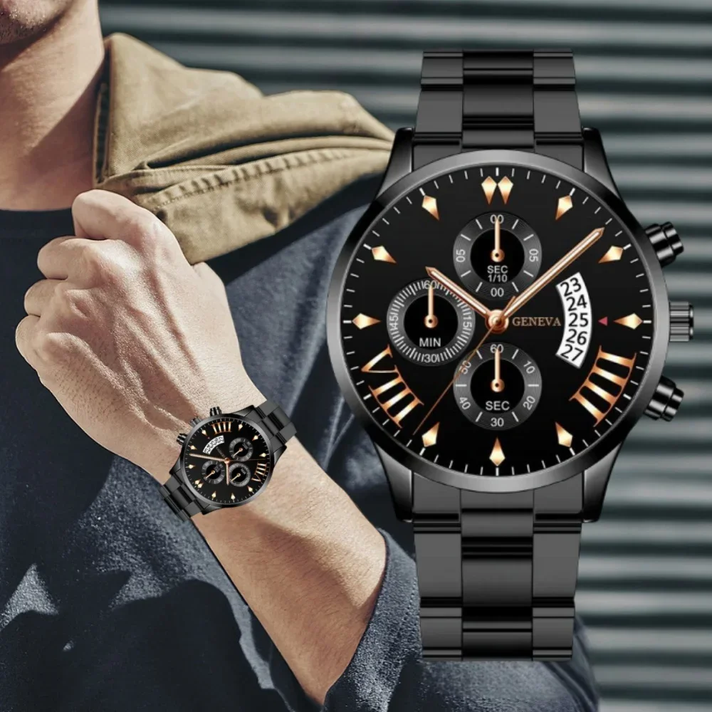 นาฬิกาควอทซ์ธุรกิจนาฬิกาสแตนเลสนาฬิกาควอตซ์หรูหราของผู้ชายนาฬิกาข้อมือหน้าปัดกลมสำหรับกิจกรรมทางธุรกิจ