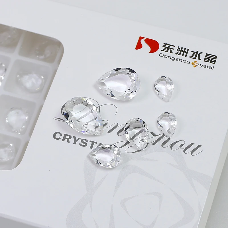 40PCS/Pack Water Drop Transparent Nail Crystal Decoration for women\'s Clothing and Beads for Needlework DIY