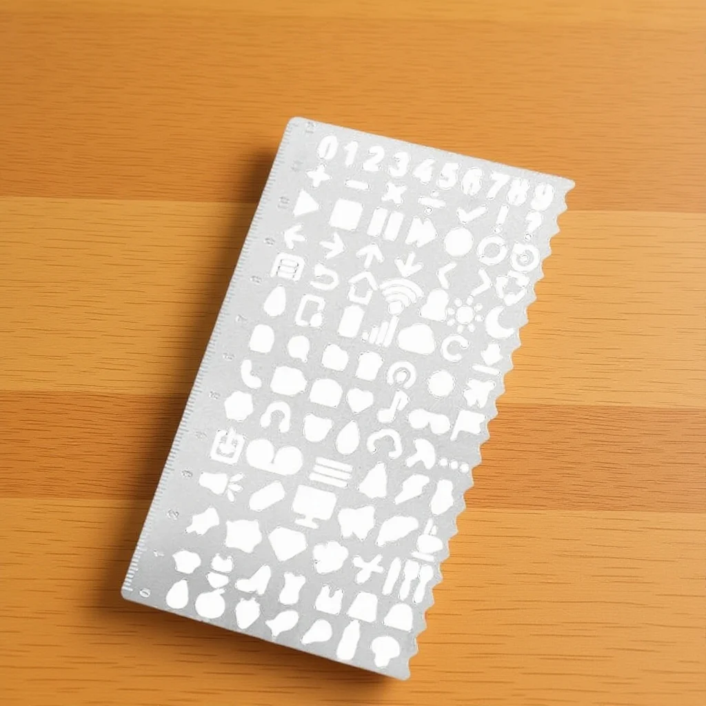 

Stainless Steel DIY Scrapbooking Ruler Templates Waterproof Wear-Resistant for Journal Planner Crafts Drawing Stencils Kids