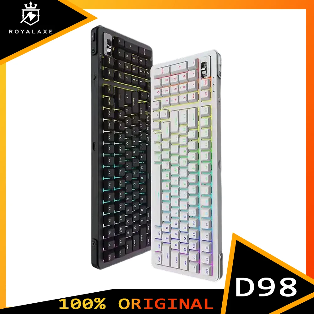 

Royal Axe D98 Mechanical Keyboard Tri Mode Bluetooth Wireless Rgb Backlight Customized Gaming Keyboard Pc Accessories Gamer Man