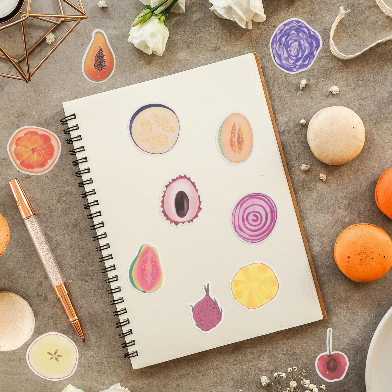 50 قطعة ملصقات الفاكهة لطيف الكرتون صائق لأجهزة الكمبيوتر المحمول زجاجة ماء جراب هاتف سكرابوكينغ ملصقات الزخرفية ذاتية الصنع القابلة للإزالة #5