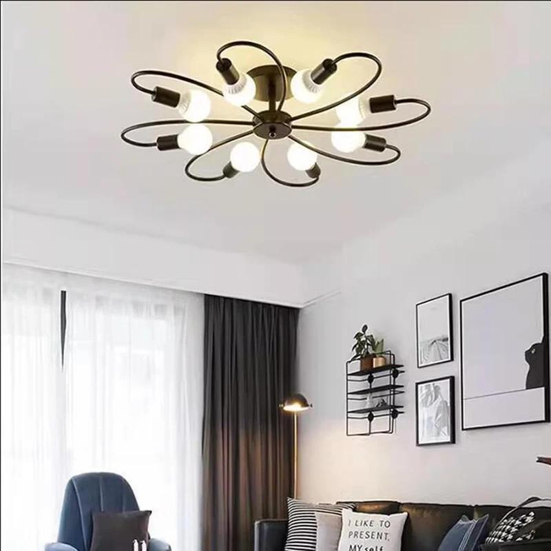 Plafonnier LED au Design Nordique Moderne et Minimaliste, Luminaire Décoratif d\'Nik, Disponible en Rouge, Idéal pour un Salon ou une Chambre à