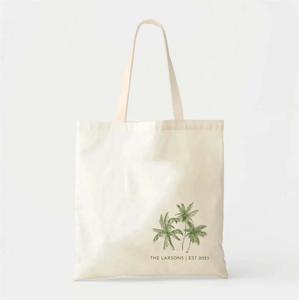 Palm Tree Tote - Wedding Welcome Bag - Custom Wedding Tote - Bachelorette Gift Bags - Destination Wedding Tote - Mexico Wedding