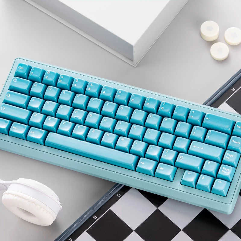 White Colorful Ceramic Keycaps QCAProfile Smooth Transparent Custom 75% layout/68% layout/85% layout for Mechanical Keyboard