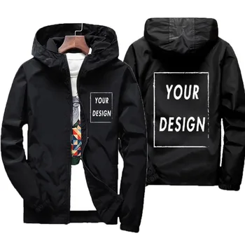Autumn Jacket with Custom Frame Logo Men's Warm Waterproof Windbreaker Fashion Casual Black and Red Outdoor Green Jacket 2