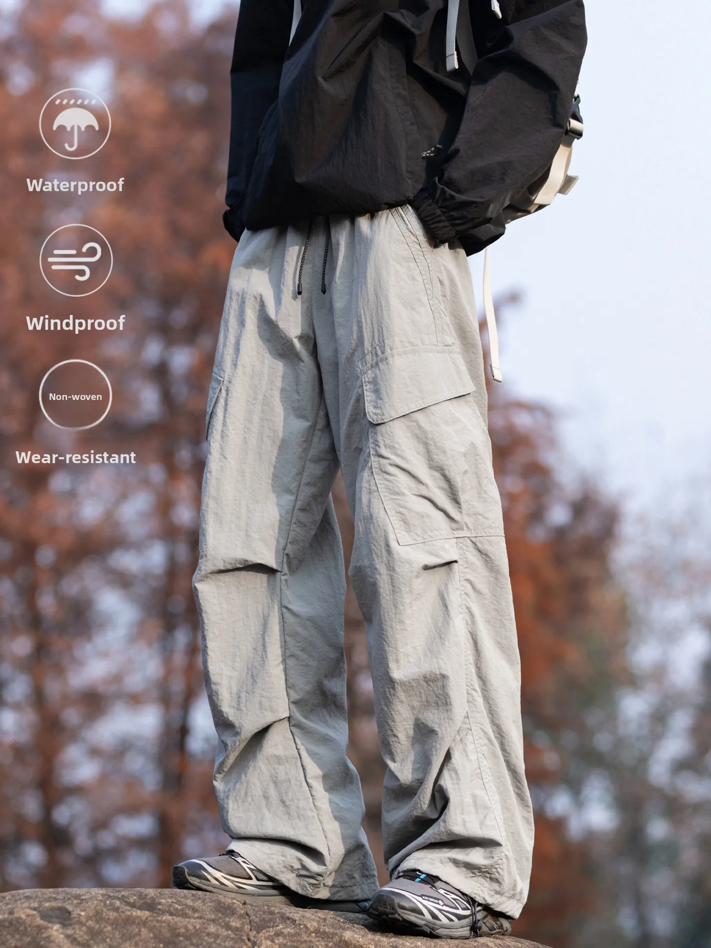 

American Sle Qui Dry Soft ell Cargo Pants Men's Outdoor Cam Hiking Straight Leg Workwear Trousers Spring Summer