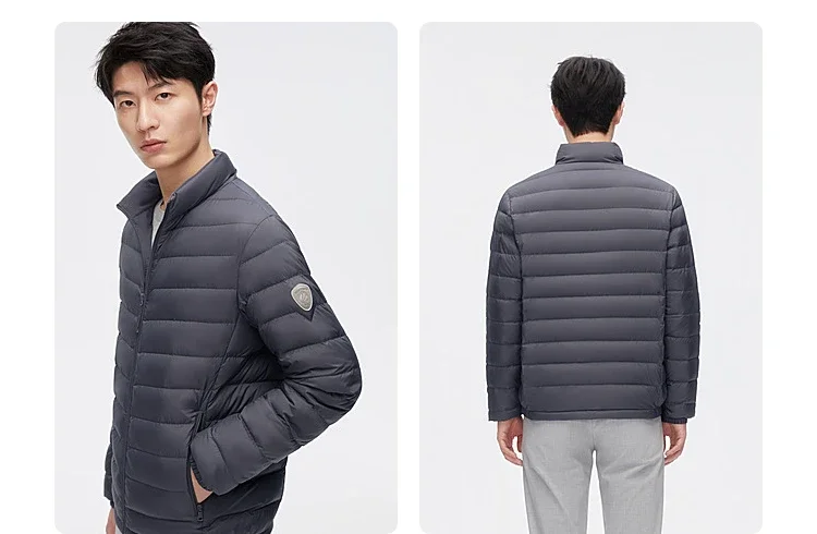 BOSIDENG Lightweight Men's Down Jacket,Water-Resistant Puffer Jacket Winter Coat with Stand Collar for Outdoors Travel 1005